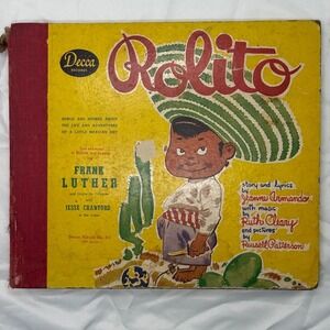 Vintage Rolito Decca Records Album No 313 Frank Luther 78 RPM Mexican Stories